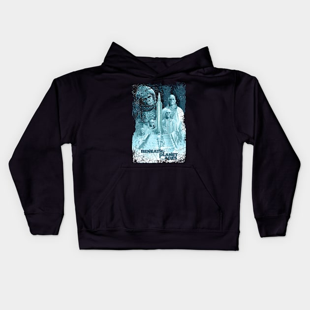 Exploring the Abyss Journey Beneath The Planet Of The Apes Kids Hoodie by Skateboarding Flaming Skeleton